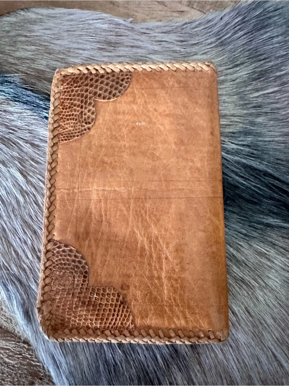Handmade Vintage Woven Leather Travel Wallet